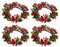 VALICLUD 4 Stücke Weihnachten Kerzenring Beerenkranz Weihnachtskranz Adventskranz Tischkranz Beerengirlande Serviettenringe Tischdekoration DIY Weihnachtsdeko Xmas Deko Weihnachtsbaum Anhänger