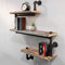 Kaibrite 3 Schichten Industrielles Rohrregal Schweberegale Massivholz Wandregale Rohr Regale Vintage Shelves Multifunktional Holz Schwimmender