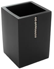 Bagnoxx Gobelet Salle de Bain Brosse à Dents 7 x 7 x 10cm Noir Design Moderne Compact