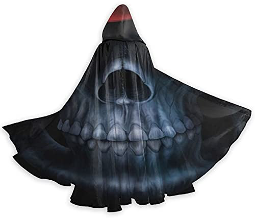 Terror Head Skull Full Length Hooded Cloak Cape Robe Cosplay Costume Fancy Cape Halloween Decorations Party