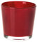 Matches21 Pot de fleurs rond en verre Rouge 14,5 x 12,5 cm