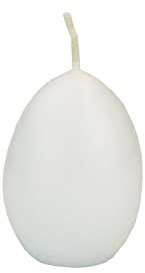 INNA-Glas Vela de Huevo de Pascua LEONITA, Blanco, 6cm, 4,5cm, 7h - Made in Germany - Vela Decorativa