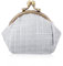 Oyachic Tweed Spangenportemonnaie Coin Purses Round Münzbörse Geldbörse mit Klippverschluss Geldbeutel für Damen (Gray)