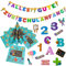 Oblique Unique Schuleinführung Schulanfang Einschulung Deko Set für Jungs und Mädchen - Alles Gute zum Schulanfang Girlande + 20 Servietten + Konfetti