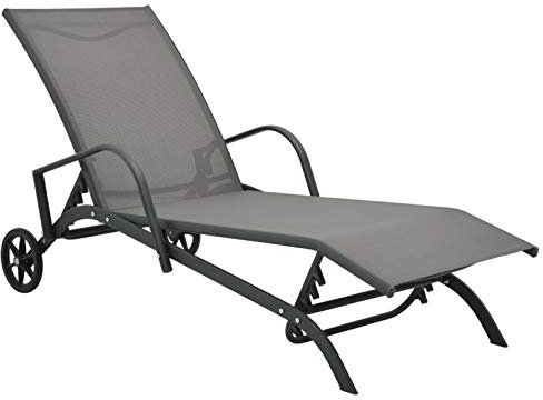 Chenshu Sonnenliege, Gartenliege, Liegestuhl, Sonnenstuhl, Sonneninsel Outdoor, Liegen, Gartenmöbel, Bäderliege, Relaxliege, Stahl und Textilene