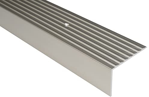 Effector Treppenkantenprofil Alu 90 cm 65x42 mm INOX Aluminium Bodenprofil | Edelstahloptik, Robuste Konstruktion, Langlebig