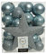 Kaemingk Weihnachtskugeln Kunststoff 5-8cm mit Christbaumspitze Stern 33er Set bruchsicher hellblau Nebelblau