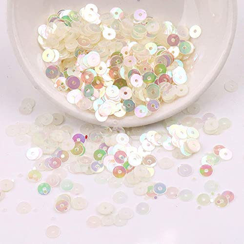 Pailletten Basteln,2000 Pailletten Bunt zum,4mm schillernden Pailletten,12 Farben Lose Craft Pailletten,DIY Kunsthandwerk Herstellung Nähen Aufkleben Auffädeln Glänzende Dekorative Hochzeit,10g,Beige