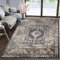 Mazovia Orientalisch Teppich - Traditioneller Teppich für Wohnzimmer, Esszimmer - Orient Teppiche Ornament - ÖKO-TEX Wohnzimmerteppich Grau Schwarz - 80 x 150 cm