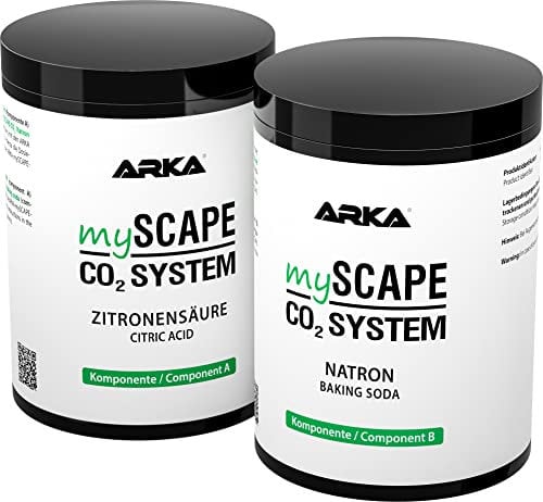 CO2 Nachfüllset – ARKA mySCAPE-CO2 Refiller 2×600 g – Komponente A: Zitronensäure & B: Natron – passend für CO2-Düngesysteme im Aquarium – einfach dosierbar, ergiebig & sicher - Aquascaping