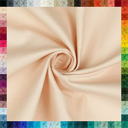 VmG-Store 2m Baumwollstoff Uni 100% Baumwolle Oeko-Tex KEINE Meterware über 70 Farben zur Auswahl (028 I Puder)