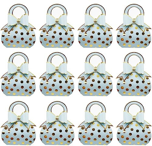 Hochzeit Geschenkbox 50 Stück Geschenkbox Gastgeschenk Kartonage klein Süßigkeiten Kartons Bonboniere Kasten Gastgeschenke Schachtel für Tischdeko, Hochzeit Taufe Party Geburtstag (Hellblau)