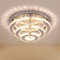 CXGLEAMING 13.8 Moderne Kronleuchter-Deckenlampe LED Kristall Deckenleuchte 3-Schicht Runde Kronleuchter Halbeinbau Deckenleuchten für Wohnzimmer Schlafzimmer Esszimmer Küche(Warmes Licht)