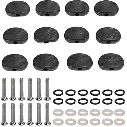 Mxzzand Boutons de Cheville d'Accordage de Guitare, Chevilles d'Accord Mécanique Folk Classique, Boutons de Tête de Guitare pour Outil d'Instrument de Musique, 12 Pièces