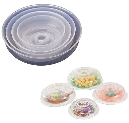 Cubierta Para Microondas Para Alimentos, 2 Uds. Cubierta Para Salpicaduras De Microondas, Plástico Reutilizable, Cubierta Para Placa De Microondas, Tapa Transparente, Cubiertas Para Platos(20cm)