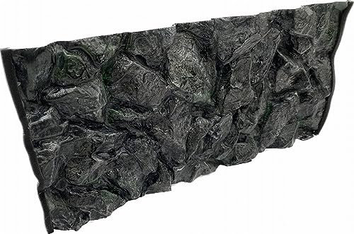 PLASTIKO - Aquarium Hintergrund 3D I Rückwänd 150x50 cm I Leicht zu Montieren und Reinigen I Keine Verklebung Erforderlich I Sicher für Tiere I Grau mit einem Muster aus Hohen Steinen