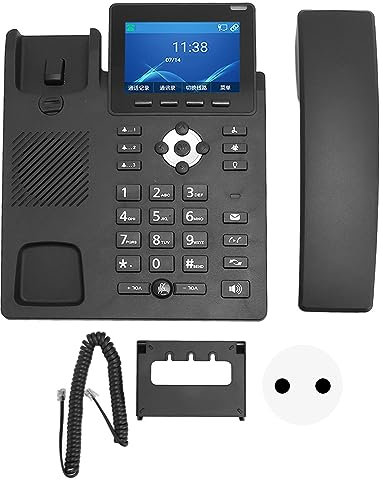 Vikye 3,5-Zoll-IP-Telefon mit Farbbildschirm, WLAN 1000M RJ45 und Programmierbaren Tasten für Büro und Unternehmen (EU-Stecker)