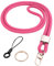 Vicloon Cordon tour de cou, Cordon de cou, Lanyard Strap Neck, Porte-clés Lanière, Nylon Lanières Porte Badge avec Anneau en Métal pour d'Identification, Clés, Téléphone Portable （Rose）