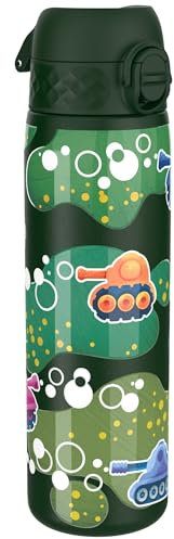 ION8 Botella Agua Inox Ligero, 600ml, Sin Aislamiento, a Prueba de Fugas, Fácil de Abrir, Aptas para Lavavajillas, Cerradura Segura, Fácil de Limpiar, Diseño en Relieve, Tanques