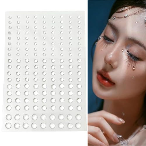 2 Blätter Klare Tautropfen-Wassertropfen-Aufkleber Selbstklebend Runde Tautropfen Simulation Harz Wasserform Perlen für DIY Scrapbooking Handwerk Kartenherstellung Gesicht Dekor Zubehör