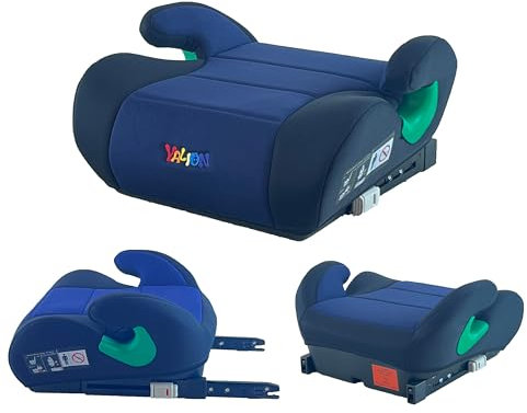 YALION Kindersitzerhöhung ISOFIX Sitzerhöhung Auto Kinder- Kinderautositz i-Size Autositzerhöhung für Kinder von 125-150CM(ca. 6-10 Jahre), 3-Punkt-Gurt, ECE R129 (Dark Blue)
