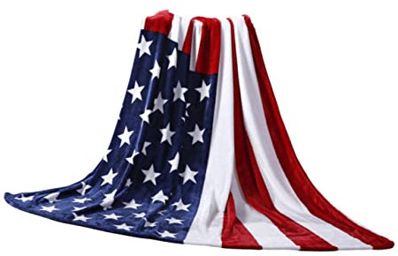 IMIKEYA Winterdecke Amerika-Flagge 4. Juli Wurfsdecke Mikrofaser-Decken Fleecedecken Fahnendecke Amerikanische Flaggen-fleecedecke Woobie-Decke Us Flagge Bett Union-Jack