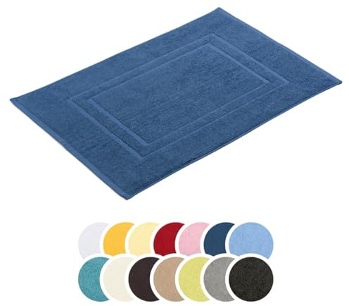 liebling Badvorleger, 100% hochwertige Baumwolle, Serie Borkum, 650 gr. / m², 50 x 70 cm, 60 Grad, Öko-Tex-Zertifiziert, schnelltrocknend, Farbe: Kobaltblau