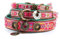 Dog with a Mission - Hundehalsband L | Farbenfroh in Rosa und Türkis | Boho, Ethno, Ibiza, Hippie | Ideal für große Hunde | Handgemacht | Modisch und Bunt | Aus weichem Echtes Leder | 2,5 cm Breit