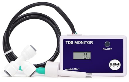 Hkfgdjdl Digitaler SM-1 Inline-Dreifach-TDS-Monitor, 0–9990 ppm Reichweite, 2 % Ablesegenauigkeit, für Aquarium