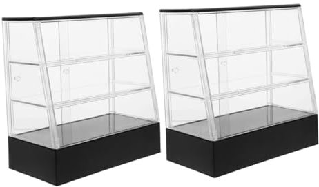 Toyvian 2 Stücke Miniatur Kuchen Shop Schrank für Puppe Mini Dessert Display Fall Realistische Bäckerei Decor