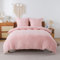 RongRongIN Parure de lit moelleuse 240 x 220 cm - Rose - Housse de couette avec 2 taies d'oreiller de 80 x 80 cm - En flanelle chaude et douce - Avec fermeture éclair - Pour femme et fille - Lit