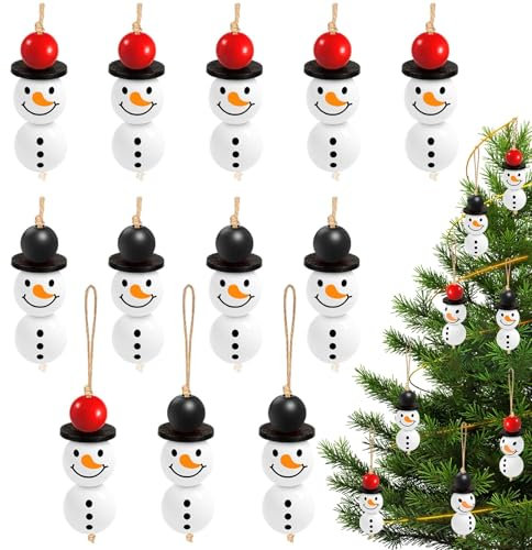 MELLIEX 12 Stück Weihnachtsbaum Anhänger, Schneemänner Christbaumschmuck Weihnachtsanhänger Bastelset Weihnachten für Weihnachten Winter-Dekorationen