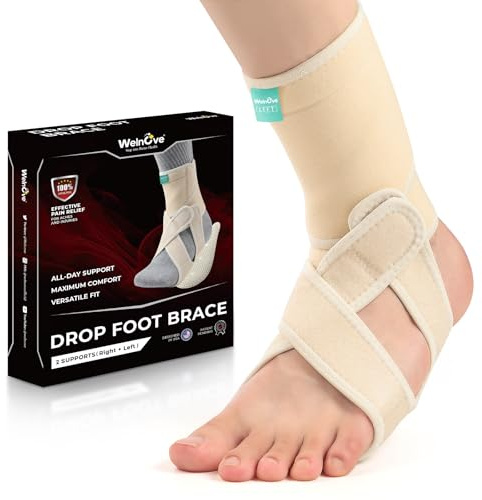 Welnove Chevillère de Cheville – Orthèse de Stabilisation pour Homme et Femme – Soutien pour Entorse, Foulure, Sport Réglable, Respirant Garantie Confort 2 Paires – (Beige)