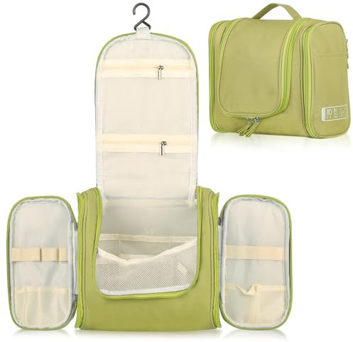 Boic Kulturbeutel Herren, Kulturbeutel Zum Aufhängen, Reise Kulturtasche Damen, Kulturtasche Zum Aufhängen, Waschtasche Mit Haken, Toiletry Bag Für Damen Und Herren (Grün)