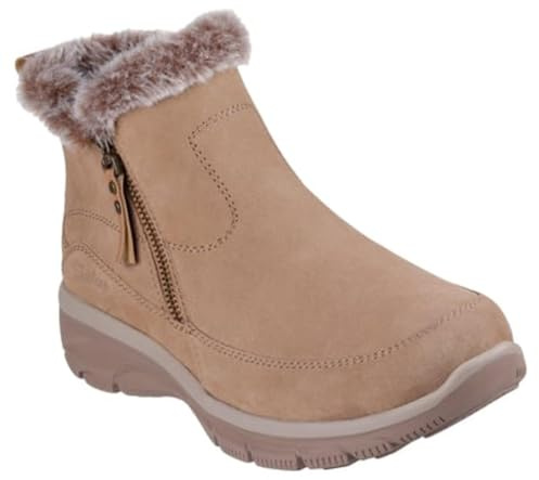 Skechers Women's Easy Going Cool Zip! Boots, Tan Suede, 4.5 UK