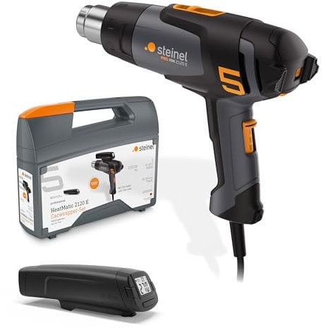 Steinel Heißluftpistole HM 2120 E Car Wrapper Set, inkl. Temperaturscanner und 7.5 m Kabel, 2200 W Heißluftgebläse, 80°-650°C Heißluftfön