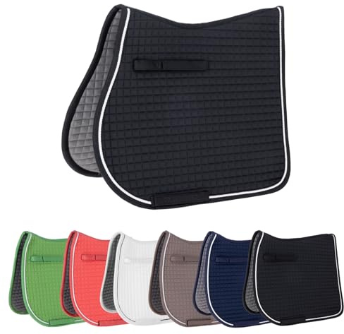 Covalliero - Tapis de selle anatomique pour cheval avec passants de selle et de sangle - Absorbe les chocs et respirant - Polyvalent ou dressage - Plusieurs couleurs et tailles
