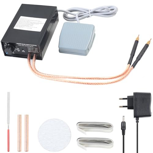 MaxEarn 8000W Punktschweißgerät Kit, Verstellbar Akku Schweißgerät mit Fußpedal Nickelband und Punktschweißstift, für 18650 Akku-Pack Spot welder mit Dual Impuls Ausgang für 0,1-0,3 mm Nickelblech