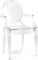 Iconik Interior Ghost Style - Sedia da pranzo trasparente, design con braccioli, Luigi XIV trasparente