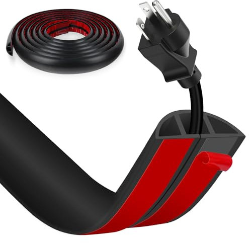 Passe Cable Sol Cache Fil Électrique Auto-Adhésif 1M - Petit Canal de Câble Flexible en PVC pour Bureau, Maison, Concert - Protection des Fils et Prévention des Trébuchements