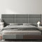 LELEFIDO Lot de 9 panneaux muraux rembourrés autocollants en lin - Tête de lit 3D insonorisée avec mousse - Pour chambre à coucher, salon, bureau - Gris - 90 x 30 cm