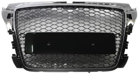 MNEVZX Kühlergrills Auto-Frontstoßstangengrill passend für Audi A3 S3 8P 2008–2012 Renngitter, oberer Kühlergrill, Wabengrillabdeckung im RS3-Stil Nieren Kühlergrill