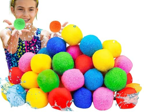 Wiederverwendbare Wasserballons für Wasserschlachten | 60 Stück Wasserschwammbälle Mit Aufbewahrungsbeutel - Weiche Outdoor Spiele Sofort Nachfüllbar Für Und Garten Mädchen