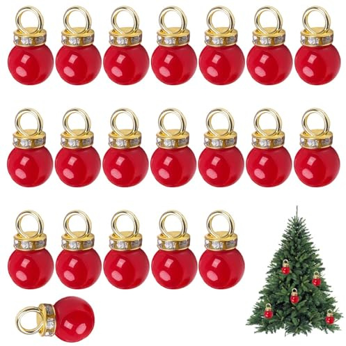 Miniatur Weihnachtsdeko 20 Stück – Deko Kugeln für Puppenhaus Weihnachten – Mini Baumkugeln bunt für DIY Schmuck & Geschenkverpackung – Zubehör für Festliche Bastelideen