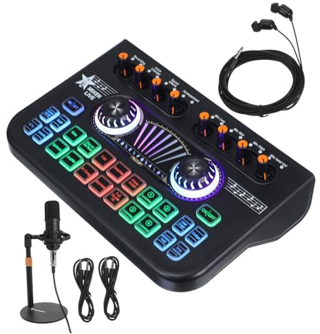 SHINEOFI Carte pour Live avec Micro Mixage Audio pour Podcasting Streaming et Jeux Vidéo