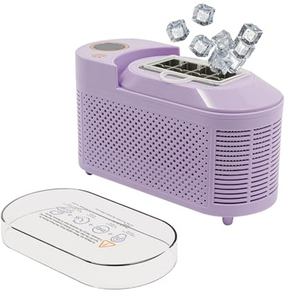 whsiodj Eiswürfelbereiter Tragbare Eismaschine 8 Würfel pro Zyklus 12 Min Schnell Eis Machen 120W Leise 60dB Auto 12V Adapter Energieeffizient Quadratische Eiswürfel Für Zuhause Küche Camping Outdoor