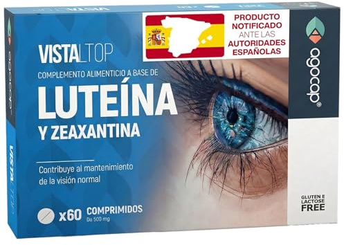 Luteina con Zeaxantina Ojos. Luteina, 60 Compr con Lutein y Zeaxantina, Vitamina E, A, Zinc, Ginkgo Biloba y Vid Roja. Vitaminas para la Vista, Mantiene la Visión Normal. Lutein con Zeaxantin Ojos