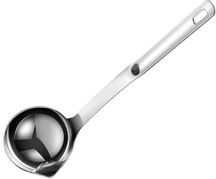 Cuchara separador de grasa, utensilio de cocina con revestimiento antiadherente, mango largo y vertedor, separador de grasa para caldos, para hogar, dormitorio, hotel, restaurante