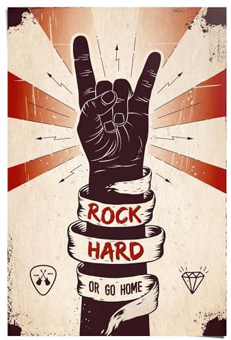 REINDERS Poster, Rock Hard, Hobbyraum, Poster, Wanddeko, Room Decor, 150 gr. glänzend Bilderdruckpapier, Braun, 91,5x61cm