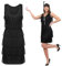 Black Deluxe Flapper Dress - X-Large - Ladies Deluxe Black Flapper Costume with Matching Sequin Headband and Silver Pearl Necklace - 1920's Party Dress